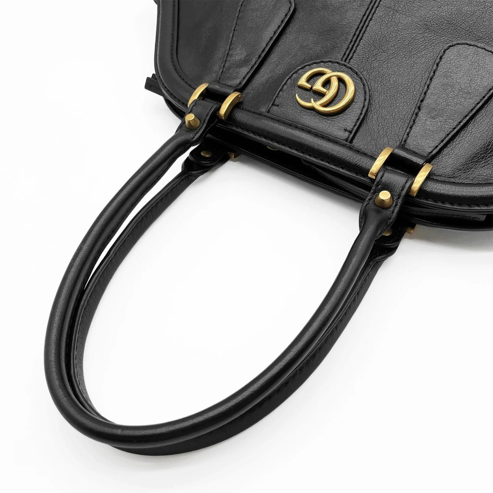 GUCCI Black Leather GG Marmont Boston Bag - Picture 7 of 14
